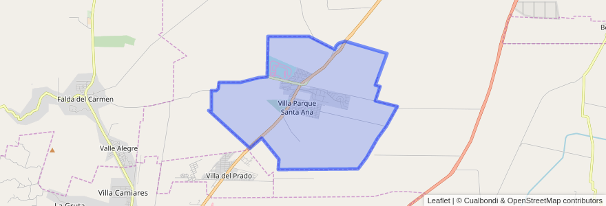 Mapa de ubicacion de Comuna de Villa Parque Santa ana.