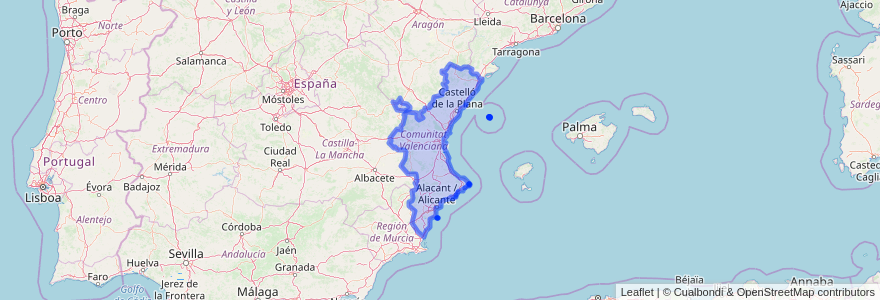 Mapa de ubicacion de Communauté Valencienne.