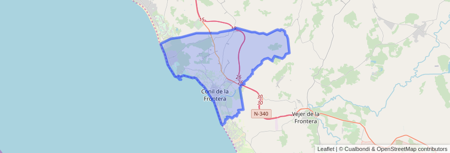 Mapa de ubicacion de Conil de la Frontera.