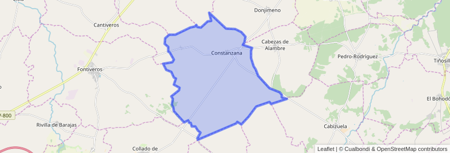 Mapa de ubicacion de Constanzana.