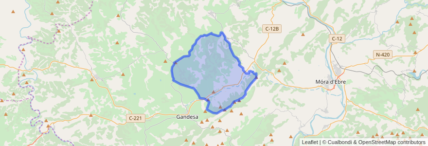 Mapa de ubicacion de Corbera d'Ebre.