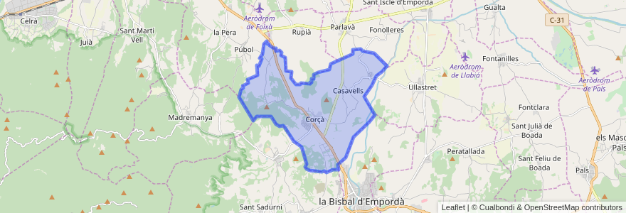 Mapa de ubicacion de Corçà.