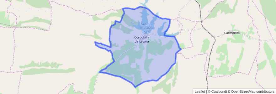 Mapa de ubicacion de Cordobilla de Lácara.