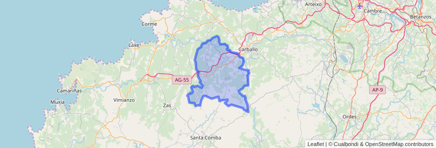 Mapa de ubicacion de Coristanco.