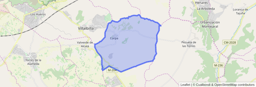 Mapa de ubicacion de Corpa.