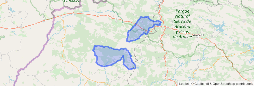 Mapa de ubicacion de Cortegana.