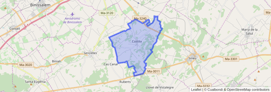 Mapa de ubicacion de Costitx.