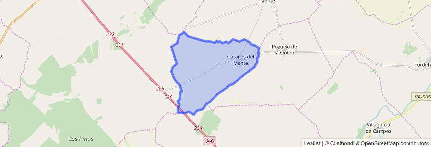 Mapa de ubicacion de Cotanes del Monte.