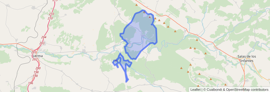 Mapa de ubicacion de Covarrubias.