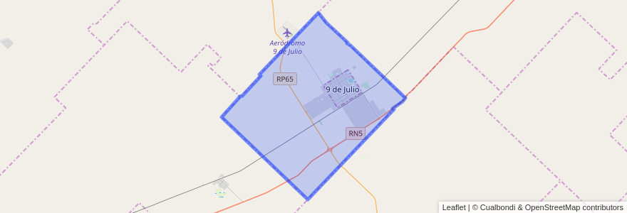 Mapa de ubicacion de Cuartel Nueve de Julio Rural.