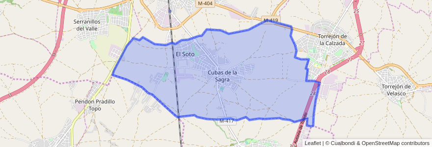 Mapa de ubicacion de Cubas de la Sagra.