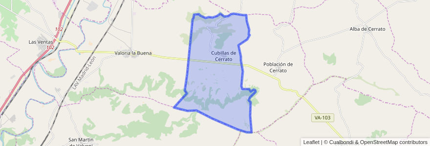 Mapa de ubicacion de Cubillas de Cerrato.