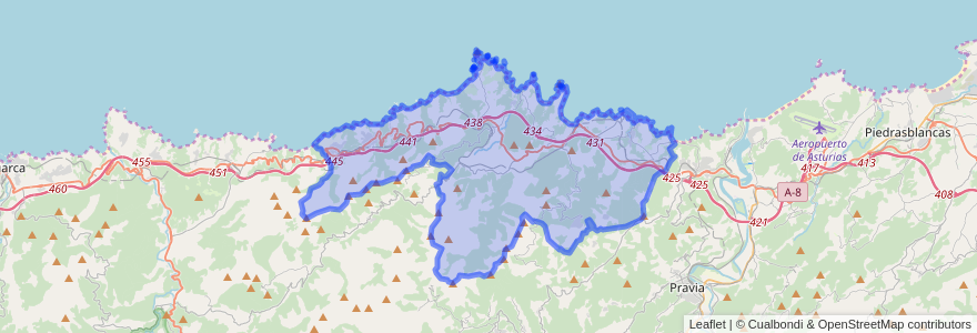 Mapa de ubicacion de Cudillero.