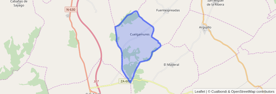 Mapa de ubicacion de Cuelgamures.