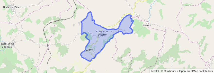 Mapa de ubicacion de Cuevas del Becerro.