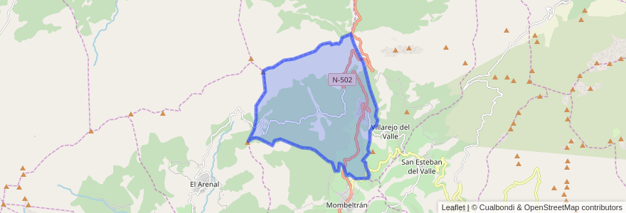 Mapa de ubicacion de Cuevas del Valle.