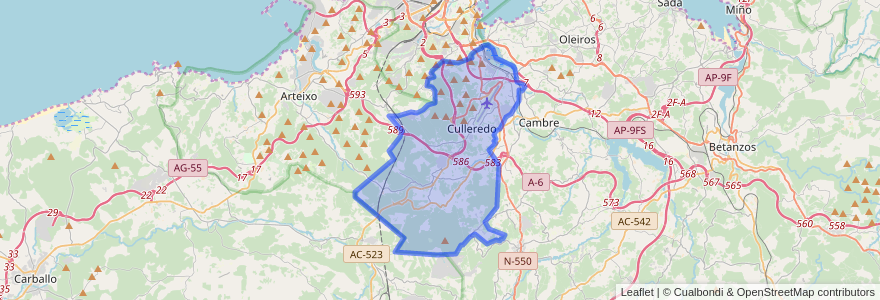 Mapa de ubicacion de Culleredo.