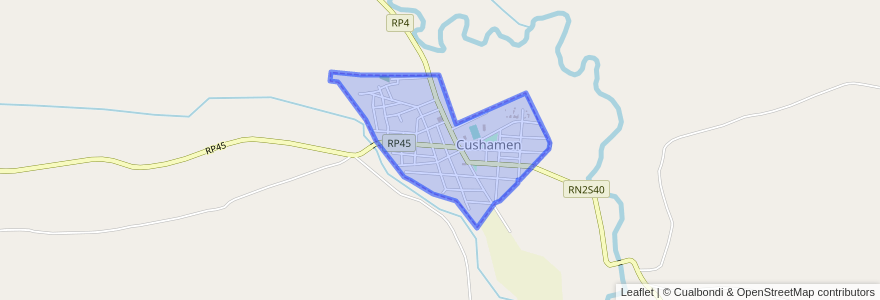 Mapa de ubicacion de Cushamen.