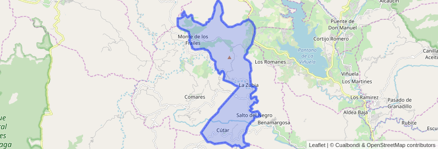 Mapa de ubicacion de Cútar.