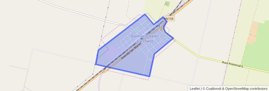 Mapa de ubicacion de Dalmacio Vélez Sársfield.