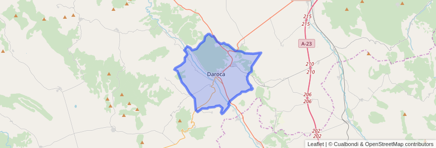 Mapa de ubicacion de Daroca.