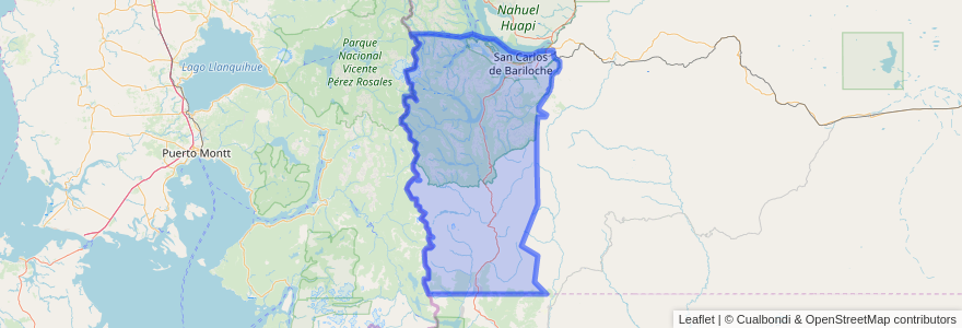 Mapa de ubicacion de Departamento Bariloche.