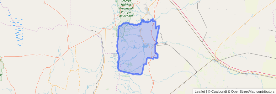 Mapa de ubicacion de Departamento Calamuchita.