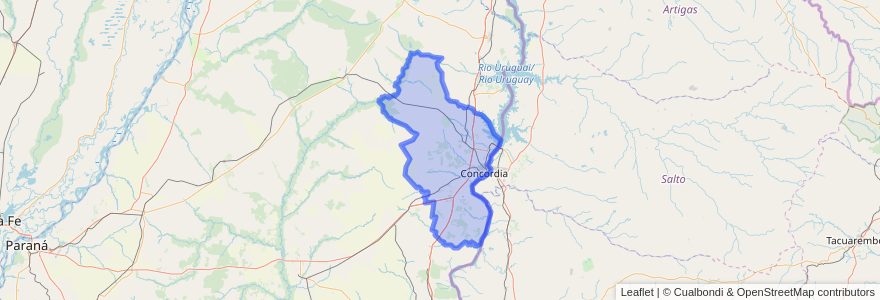 Mapa de ubicacion de Departamento Concordia.