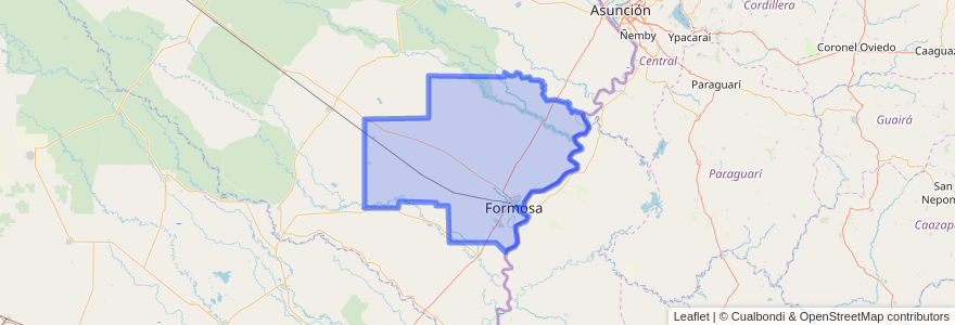 Mapa de ubicacion de Departamento Formosa.