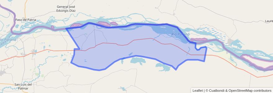 Mapa de ubicacion de Departamento Itatí.