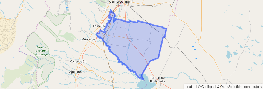 Mapa de ubicacion de Departamento Leales.