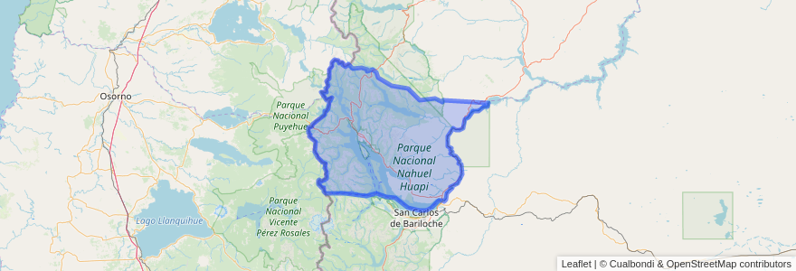 Mapa de ubicacion de Departamento Los Lagos.