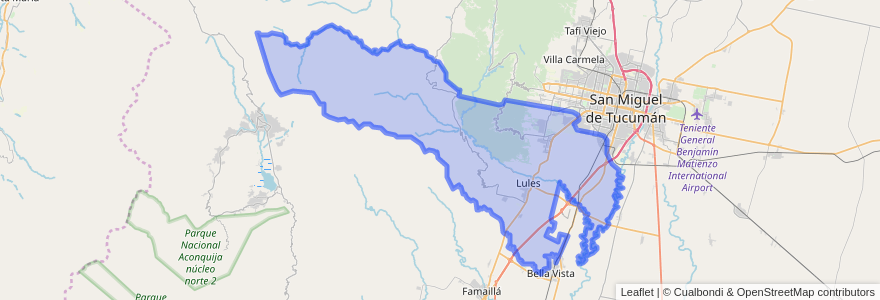 Mapa de ubicacion de Departamento Lules.