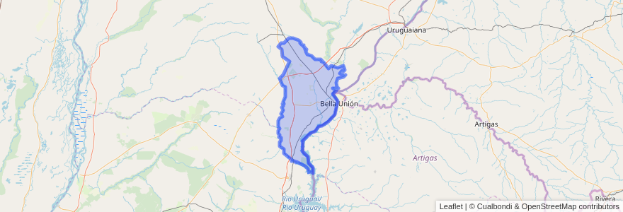 Mapa de ubicacion de Departamento Monte Caseros.