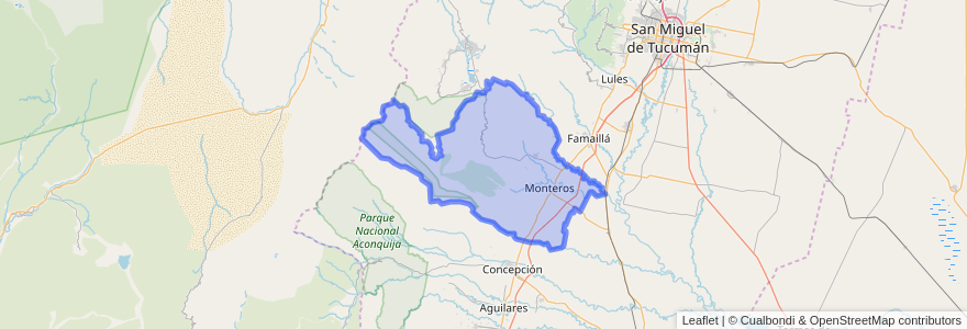 Mapa de ubicacion de Departamento Monteros.