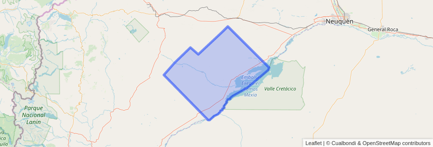 Mapa de ubicacion de Departamento Picún Leufú.