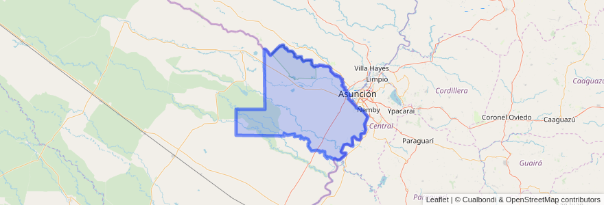 Mapa de ubicacion de Departamento Pilcomayo.