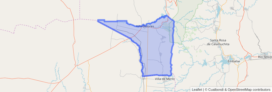 Mapa de ubicacion de Departamento San Javier.