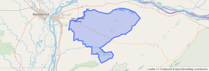 Mapa de ubicacion de Departamento San Luis del Palmar.