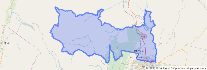Mapa de ubicacion de Departamento Tafí Viejo.