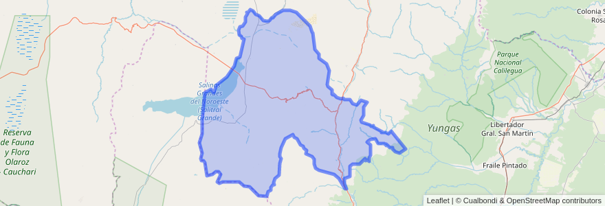 Mapa de ubicacion de Departamento Tumbaya.
