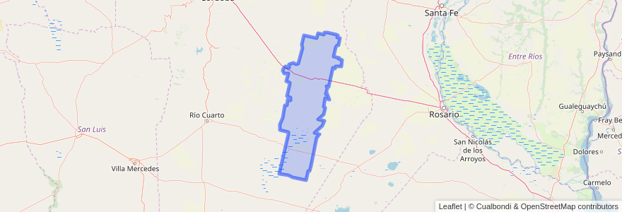 Mapa de ubicacion de Departamento Unión.