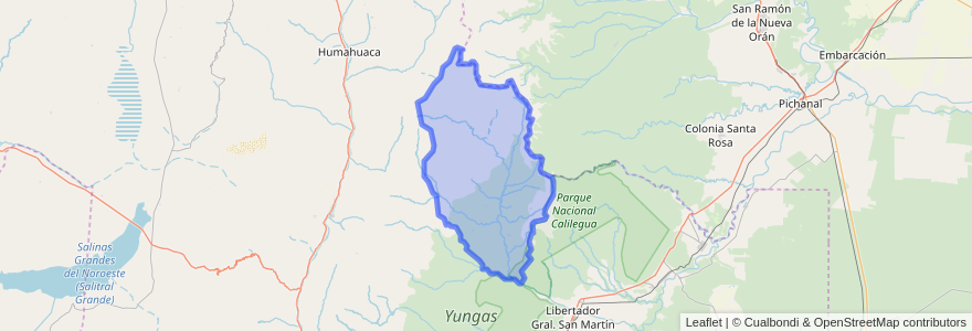Mapa de ubicacion de Departamento Valle Grande.