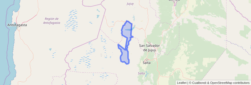 Mapa de ubicacion de Departemento La Poma.