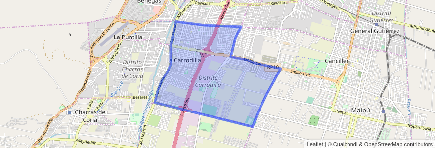 Mapa de ubicacion de Distrito Carrodilla.