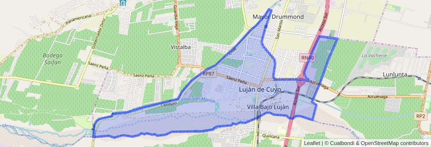 Mapa de ubicacion de Distrito Ciudad de Luján de Cuyo.