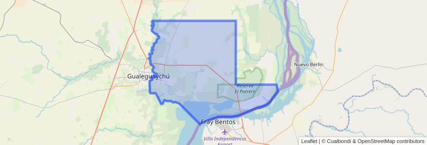 Mapa de ubicacion de Distrito Costa Uruguay Norte.