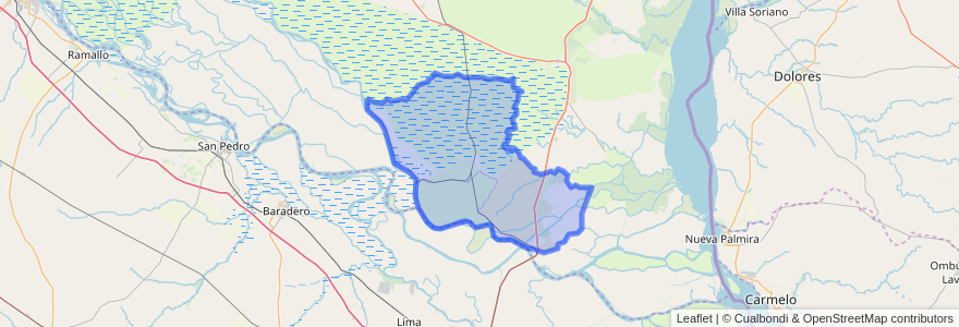 Mapa de ubicacion de Distrito Ibicuy.