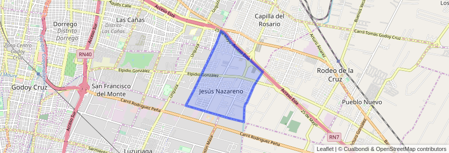 Mapa de ubicacion de Distrito Jesús Nazareno.