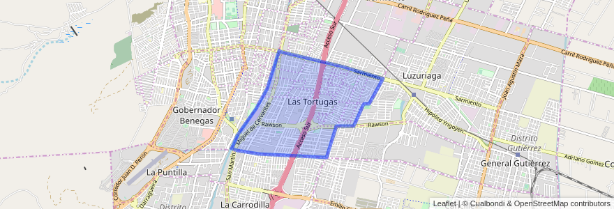 Mapa de ubicacion de Distrito Las Tortugas.